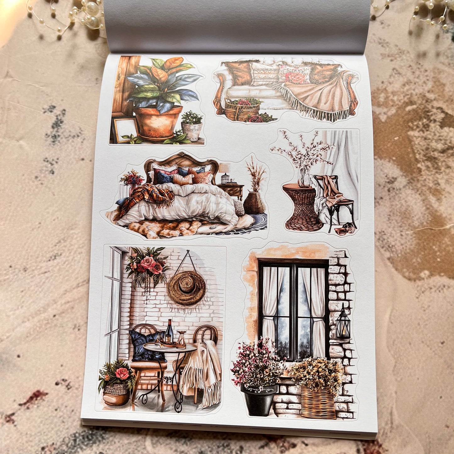 20 Sheets Natural Aesthetics Retro Journal Sticker Book