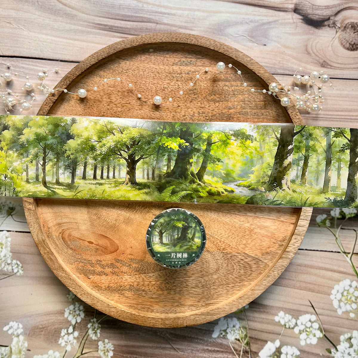 1 Roll Patch of Woods Forest Trees Pet Tape For Scrapbooking
