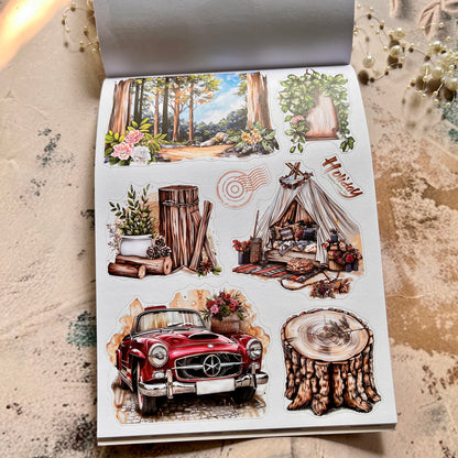 20 Sheets Natural Aesthetics Retro Journal Sticker Book