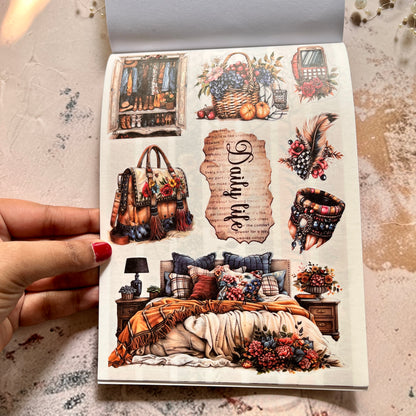 20 Sheets Natural Aesthetics Retro Journal Sticker Book