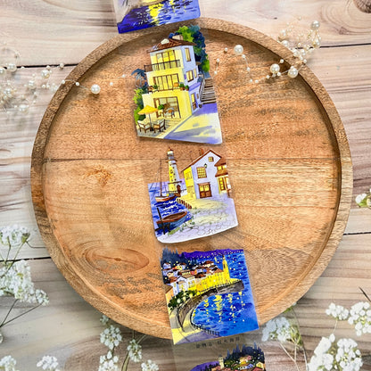 1 Roll Light Coast Night City Pet Tape For Scrapbooking