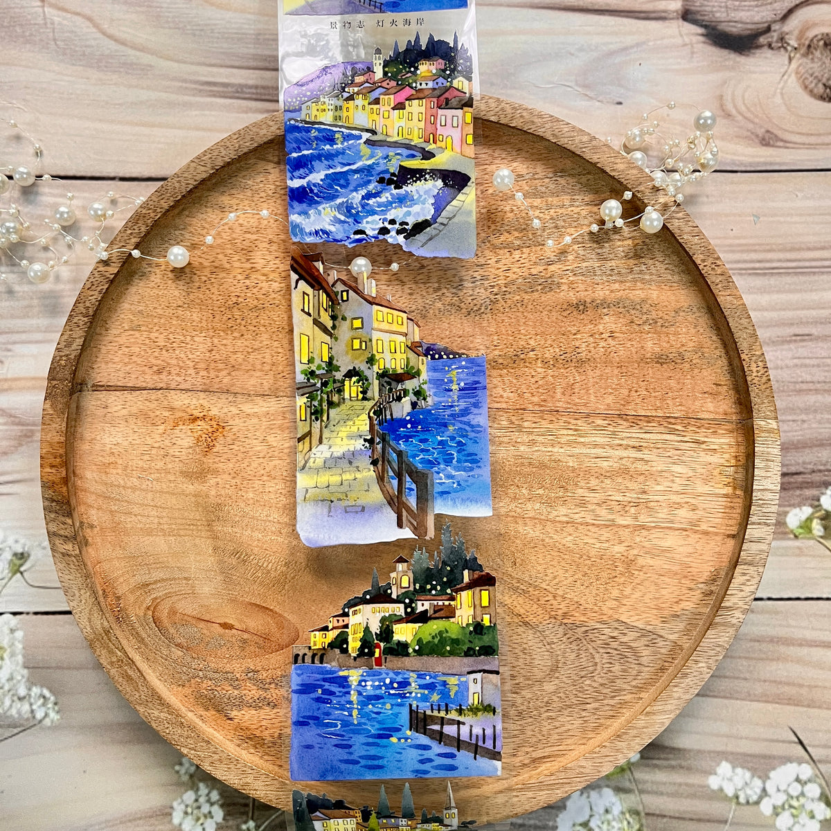 1 Roll Light Coast Night City Pet Tape For Scrapbooking