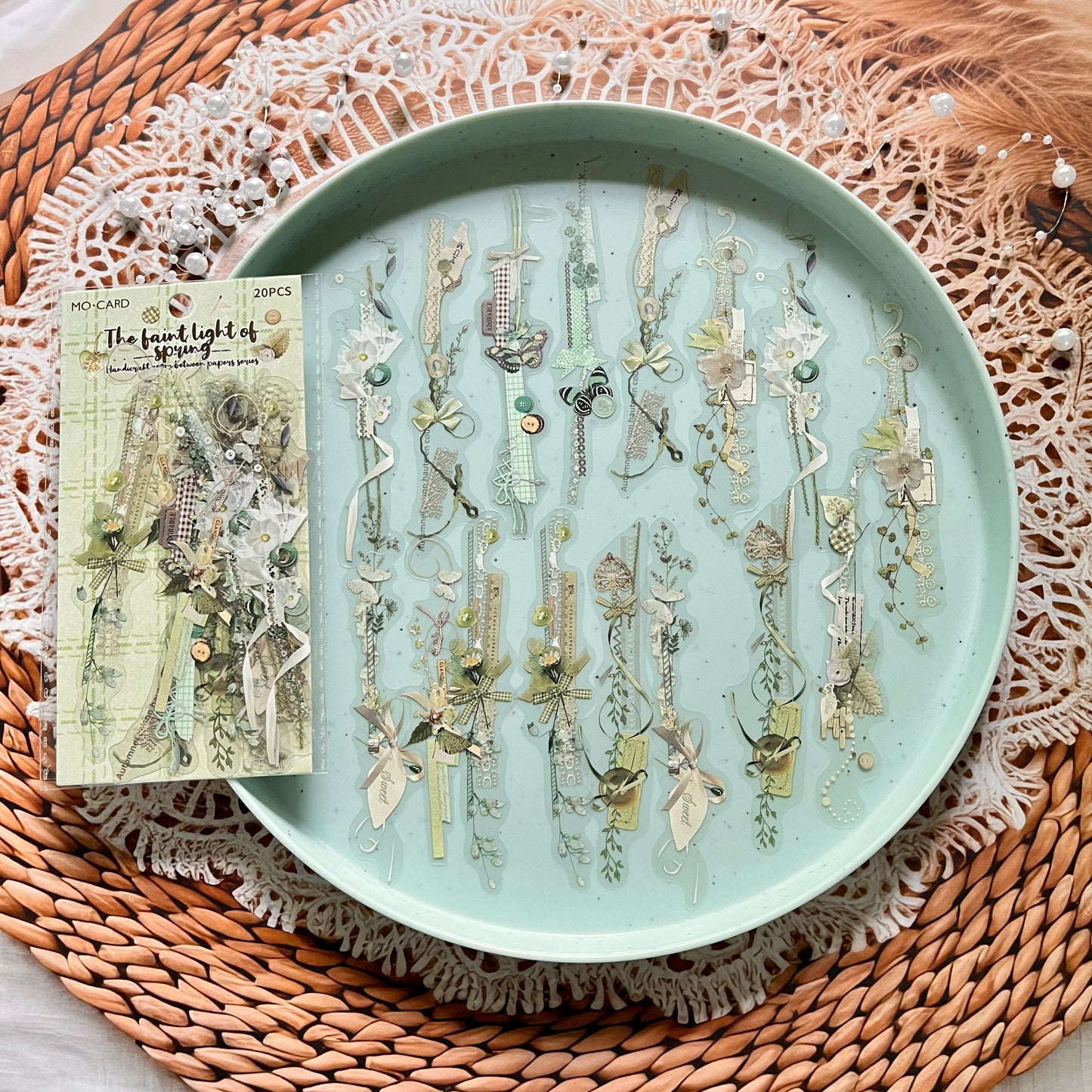 20pcs Paper Between the Handmade Room Series Collage Lace Decorative Stickers