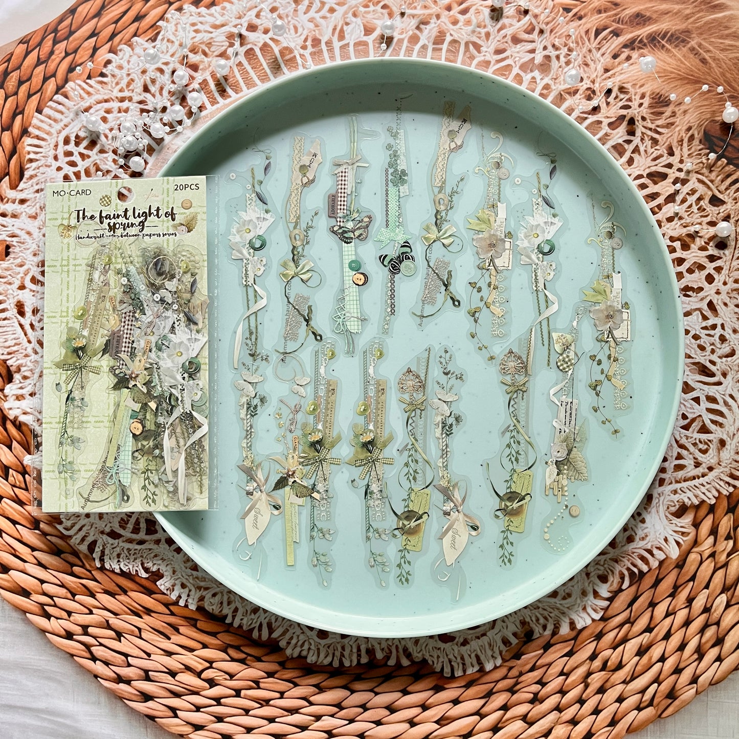 20pcs Paper Between the Handmade Room Series Collage Lace Decorative Stickers