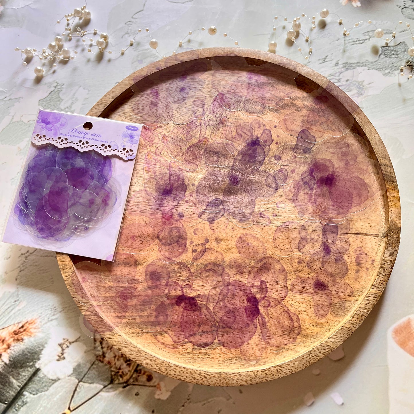 20 pcs Flower Shadow Dream Catcher Series Watercolor Sticker Pack