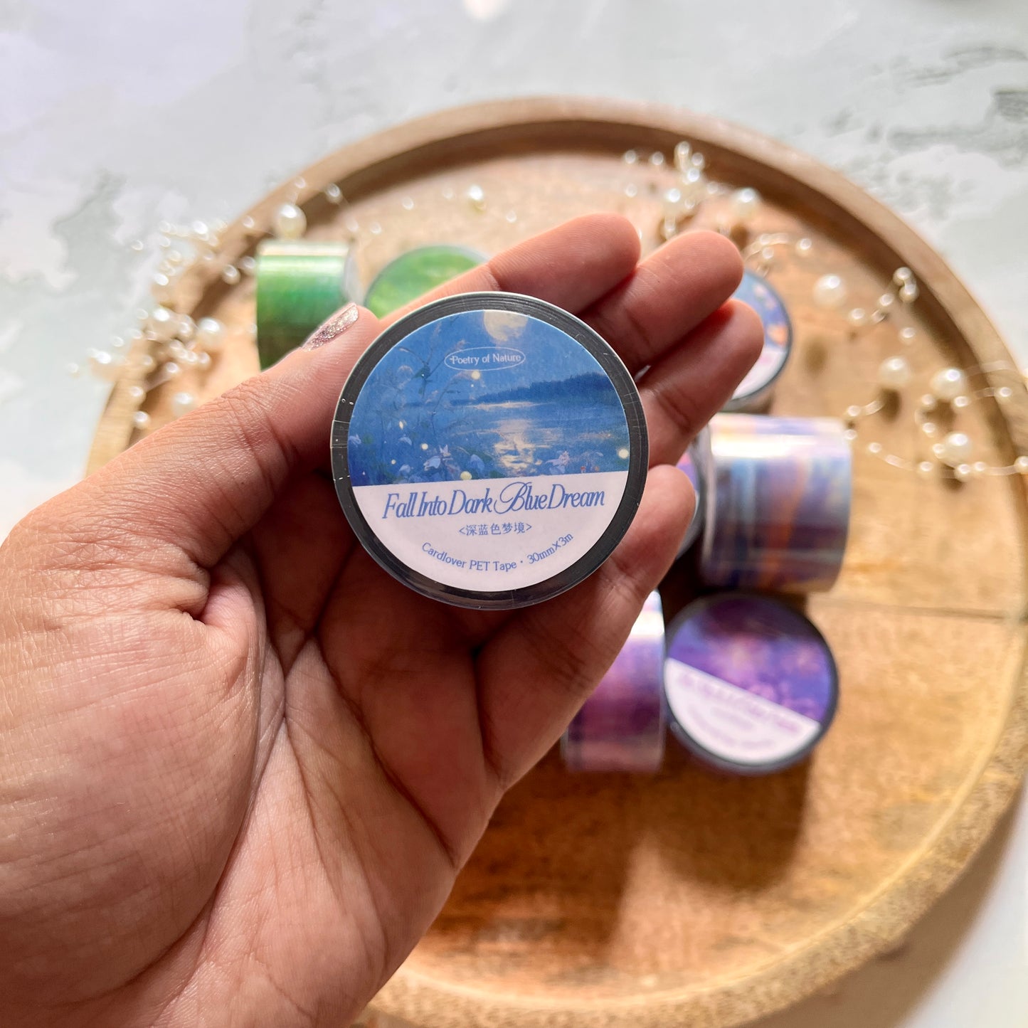 1 Roll Nature Poem Light Vintage Oil Painting Series PET Landscaping Tape