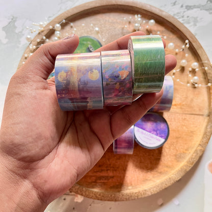 1 Roll Nature Poem Light Vintage Oil Painting Series PET Landscaping Tape