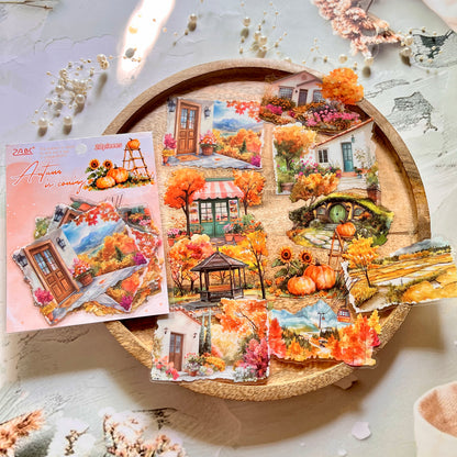 20 Pcs Four Seasons String Song Landscape PET Stickers for Journaling
