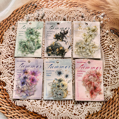 15 pcs Flower Story Series Multi-Size Flower Sticker Pack