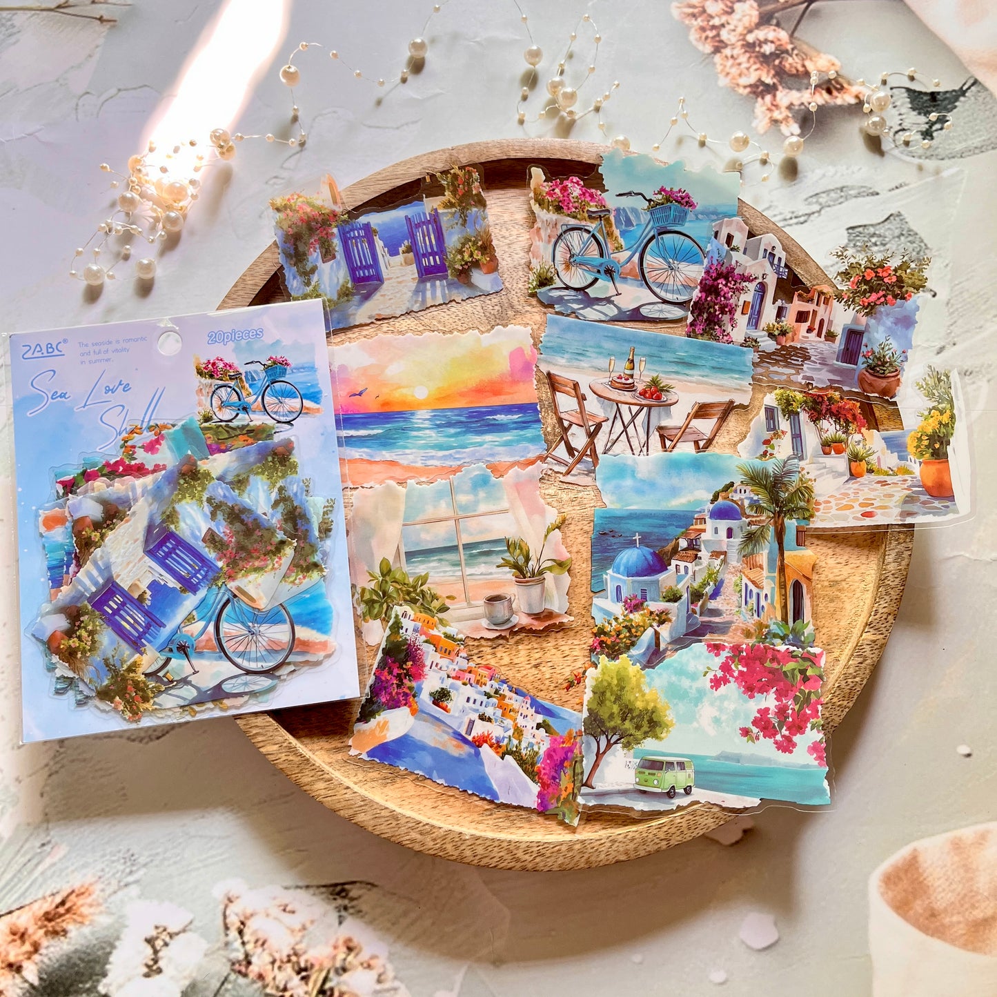 20 Pcs Four Seasons String Song Landscape PET Stickers for Journaling