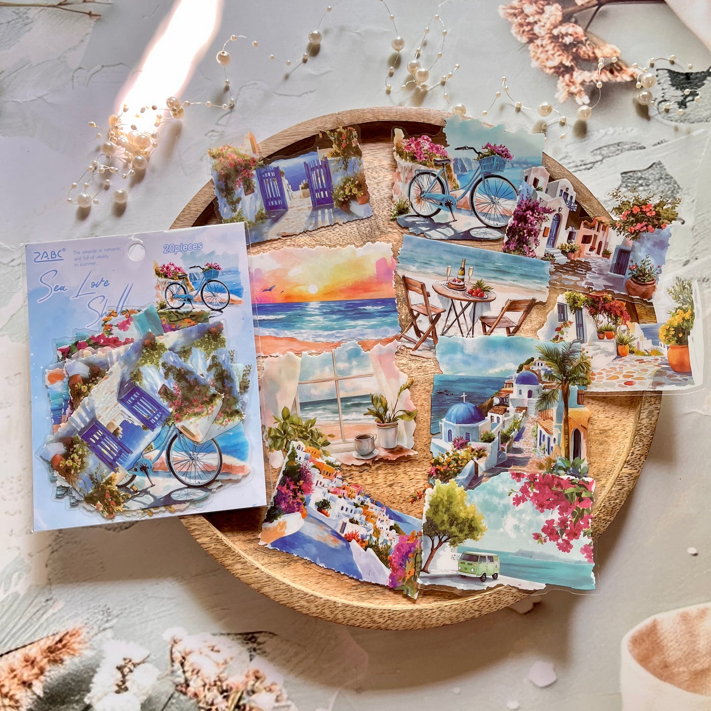 20 Pcs Four Seasons String Song Landscape PET Stickers for Journaling