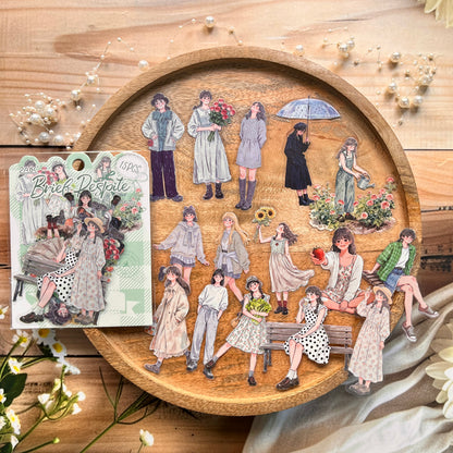 15 Pcs A Moment in Daily Life Series Cute Character Stickers for Journaling
