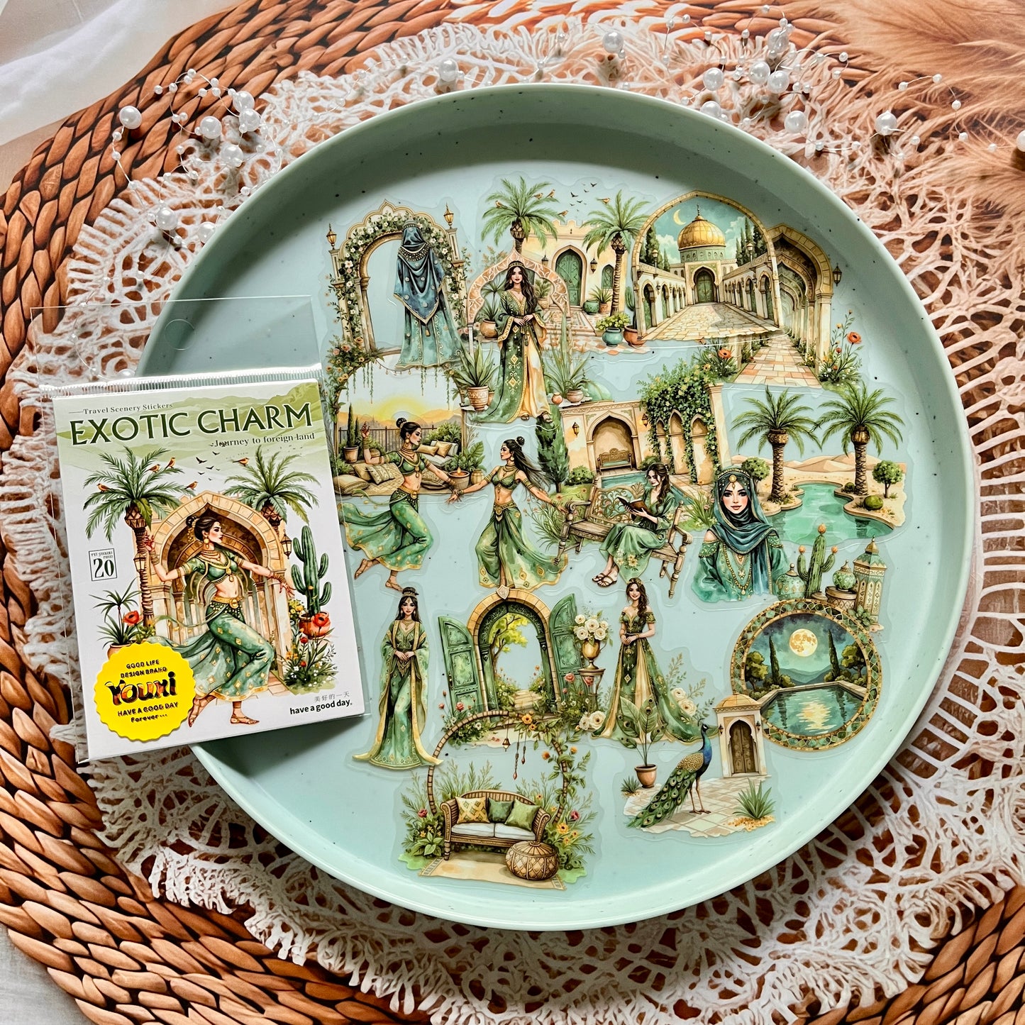 20pcs Exotic Journey Series Travel Scenery Vintage Stickers