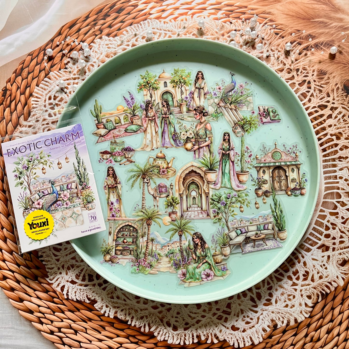 20pcs Exotic Journey Series Travel Scenery Vintage Stickers
