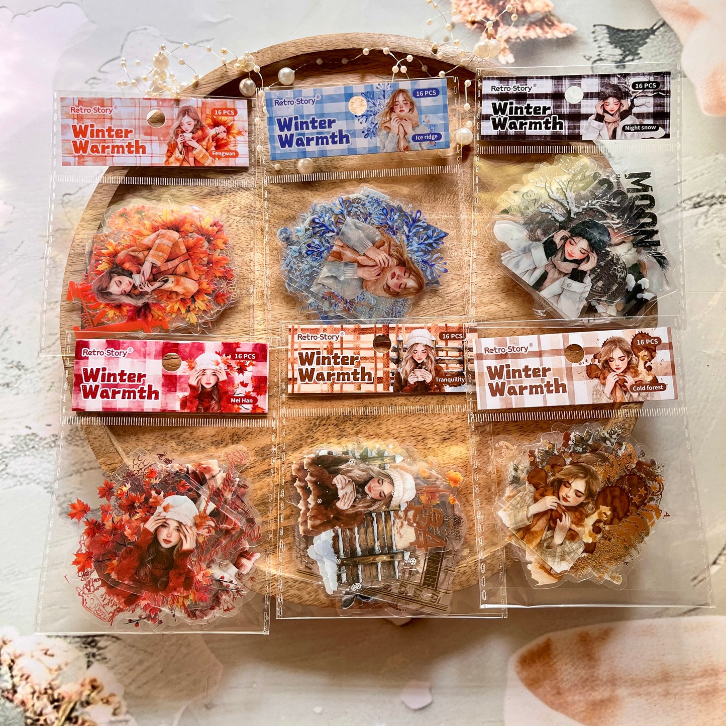 16 Pcs Winter Warmth Series Winter Girls Character Theme Stickers