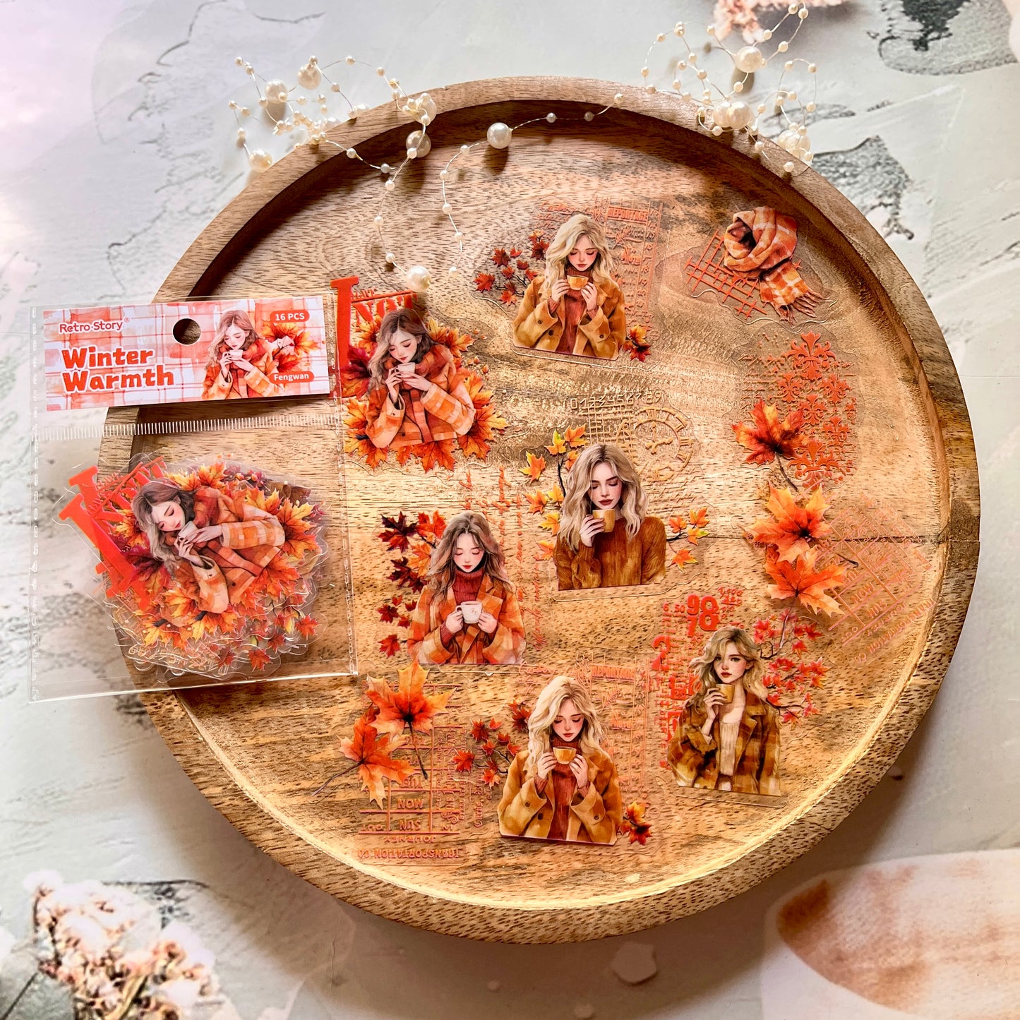 16 Pcs Winter Warmth Series Winter Girls Character Theme Stickers