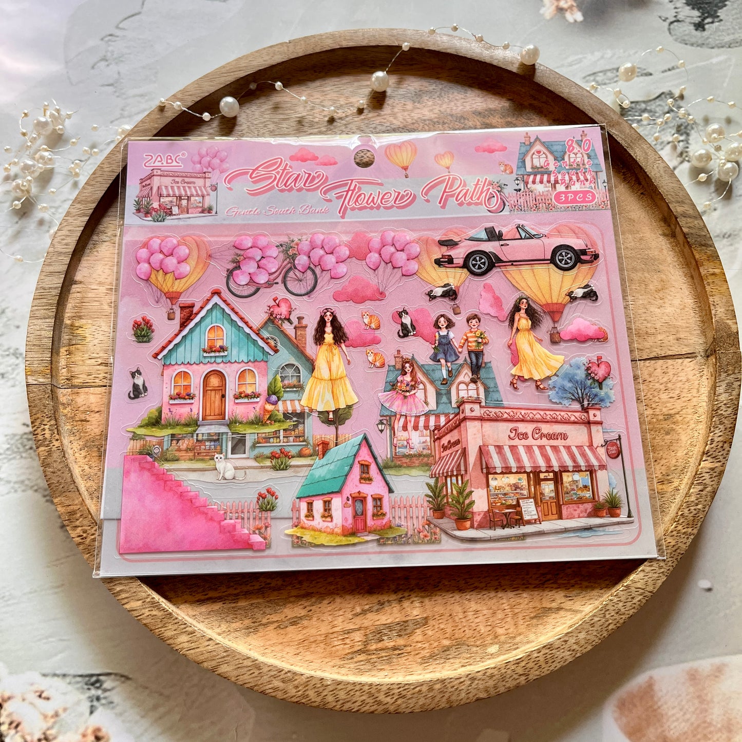 3 Sheets Gentle South Shore Creative Scenery 3D Stickers