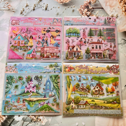 3 Sheets Gentle South Shore Creative Scenery 3D Stickers