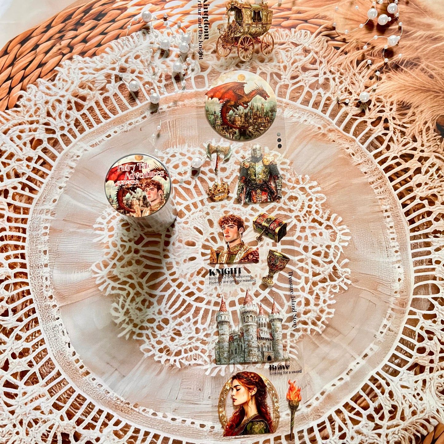 65mm*200cm A Fairy Tale Adventure Series Vintage Character Pet Tape