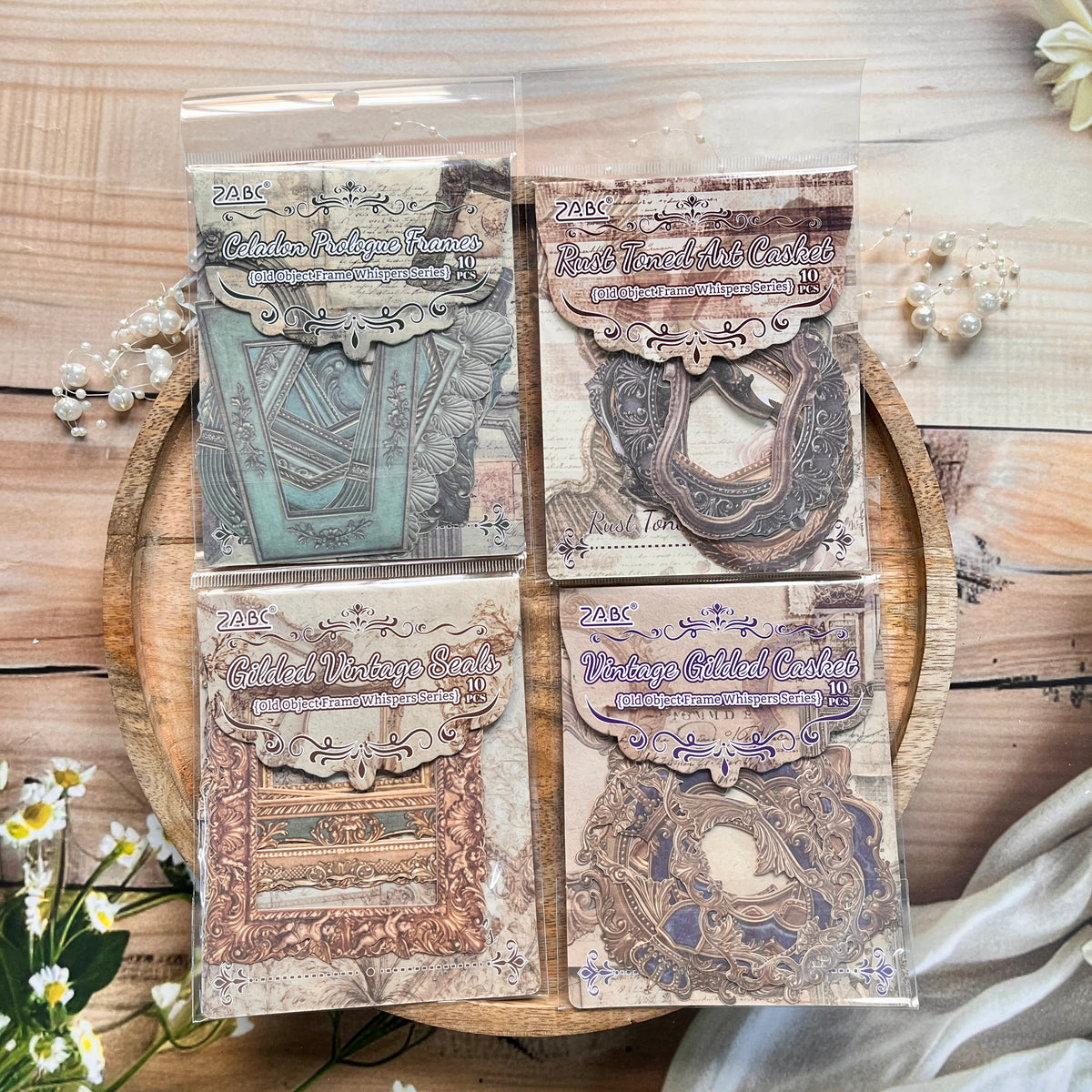 10 Pcs Vintage Frames Series Retro Journaling Stickers