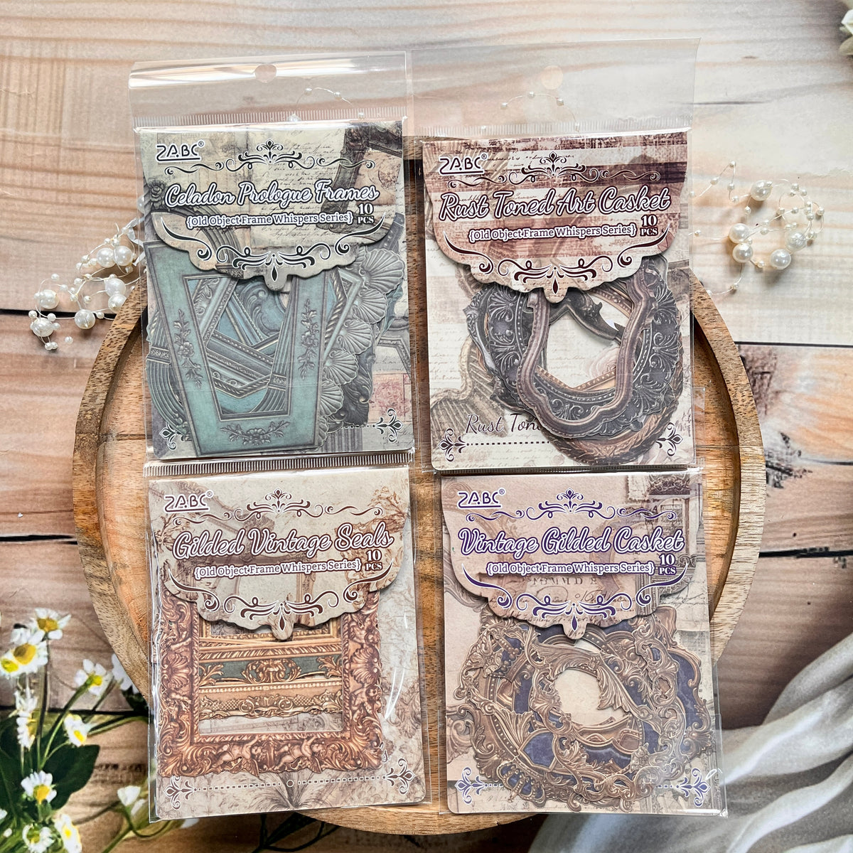 10 Pcs Vintage Frames Series Retro Journaling Stickers