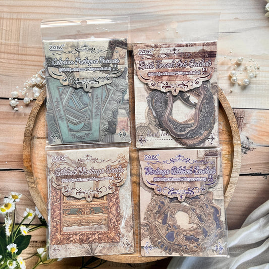 10 Pcs Vintage Frames Series Retro Journaling Stickers
