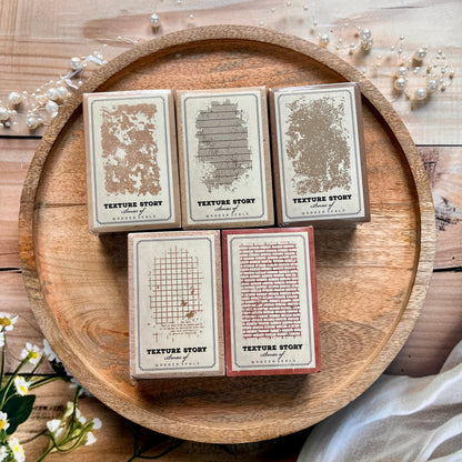 1 Pc Stamp Texture Tales Series Wooden Stamp for Journaling
