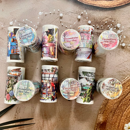 80mm*200cm Encounter Slow Time Series Vintage City Street Washi Tape