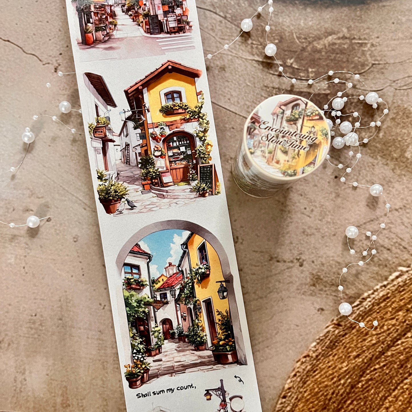 80mm*200cm Encounter Slow Time Series Vintage City Street Washi Tape