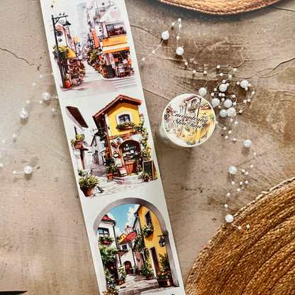 80mm*200cm Encounter Slow Time Series Vintage City Street Washi Tape