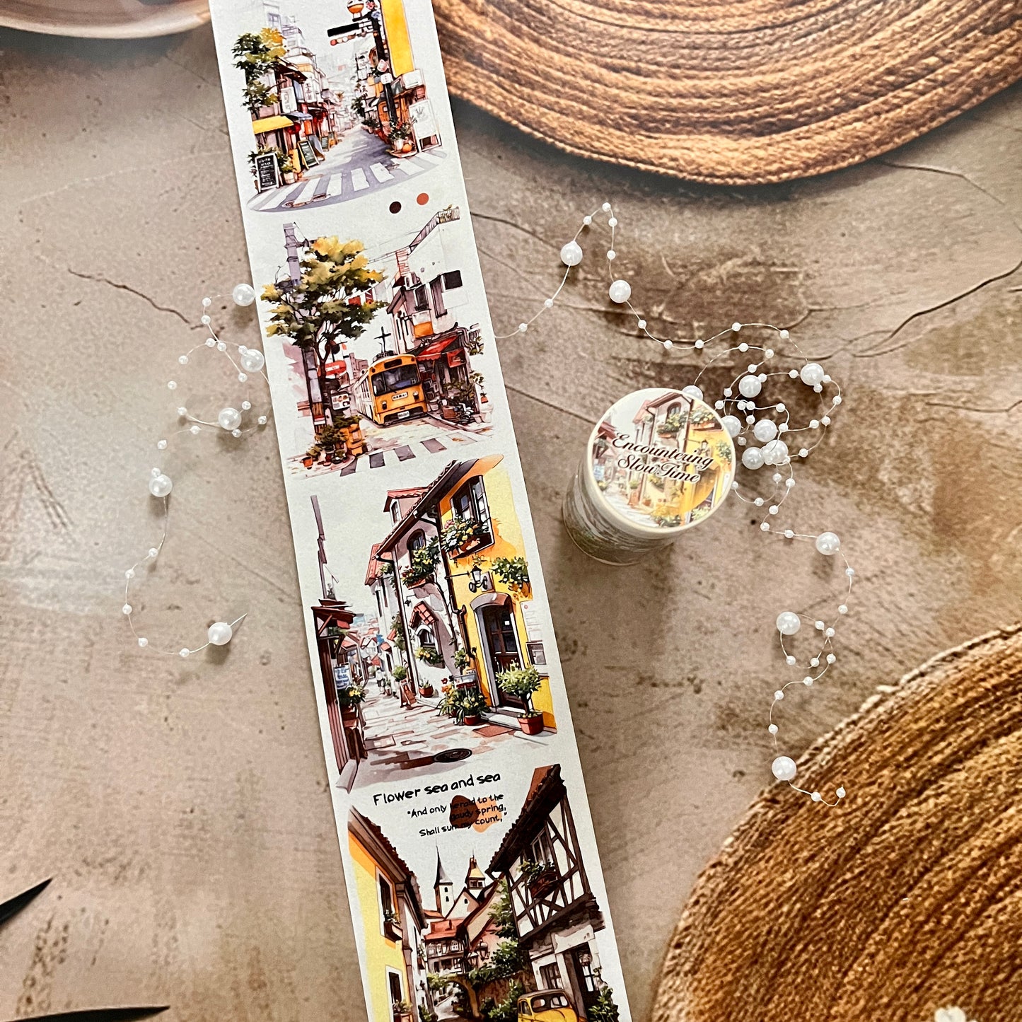 80mm*200cm Encounter Slow Time Series Vintage City Street Washi Tape