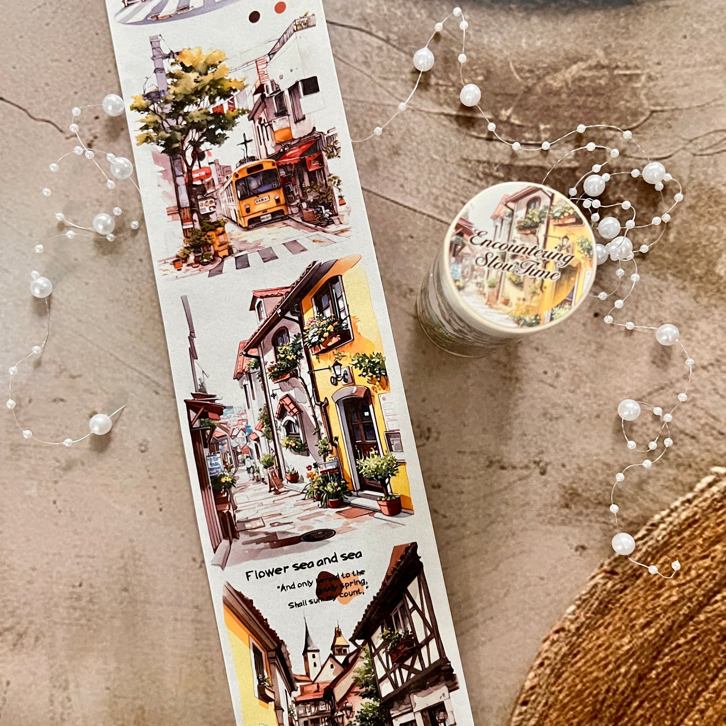 80mm*200cm Encounter Slow Time Series Vintage City Street Washi Tape