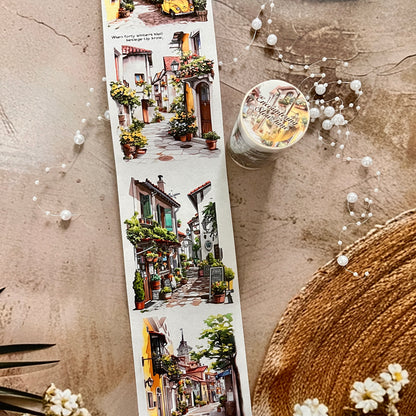 80mm*200cm Encounter Slow Time Series Vintage City Street Washi Tape