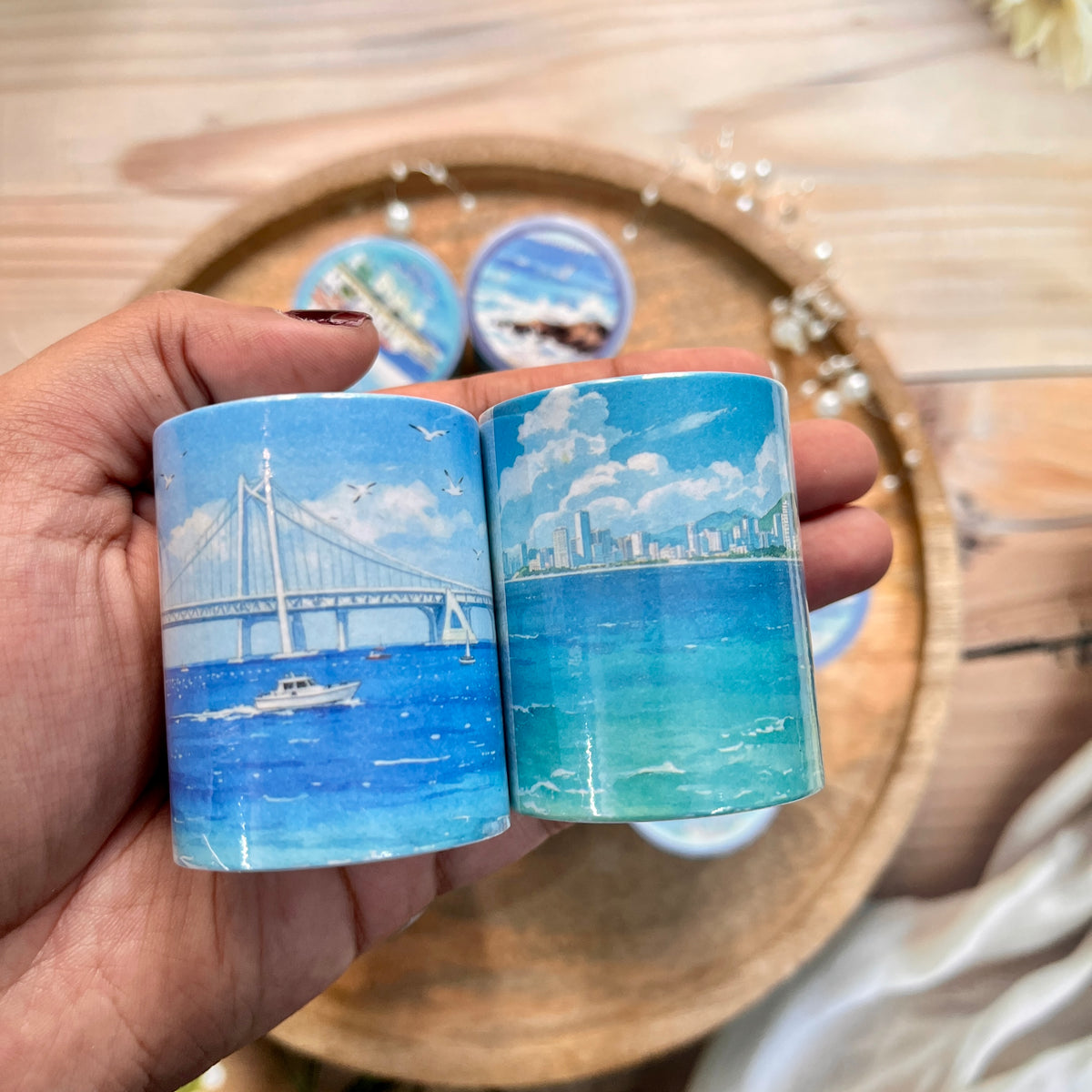 1 Roll Letters From The Coast Series Scenery-Themed Journal Decorative Tape