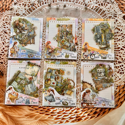 15 Pcs Life Observation Diary Series Vintage Plant Character pet sticker