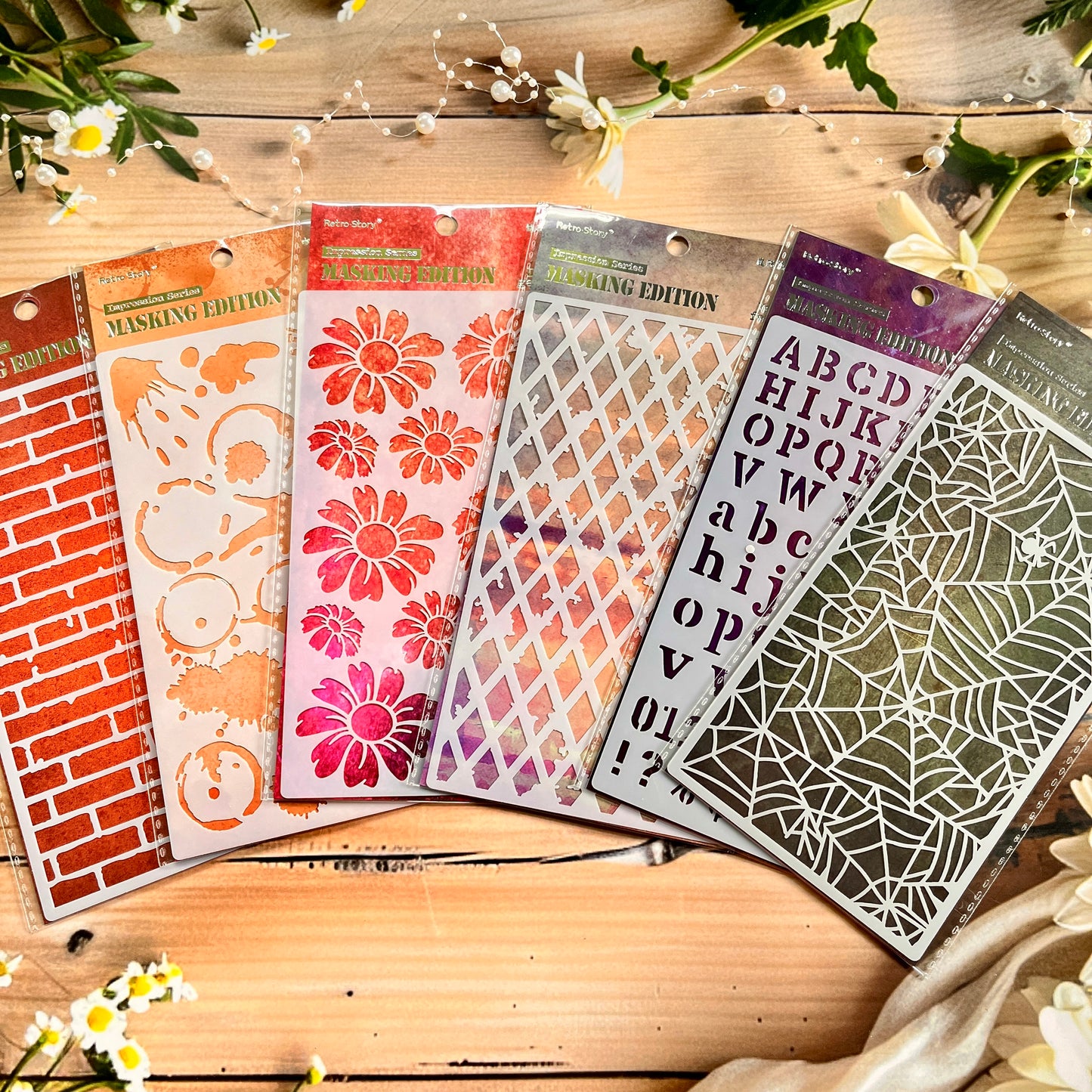 1 Pc Masking Edition Impression Series Handbook Printing Stencils for Journal Decoration