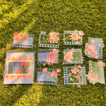 20 Sheets Flower Colour Film Series Vintage Flower Film Theme PET Sticker