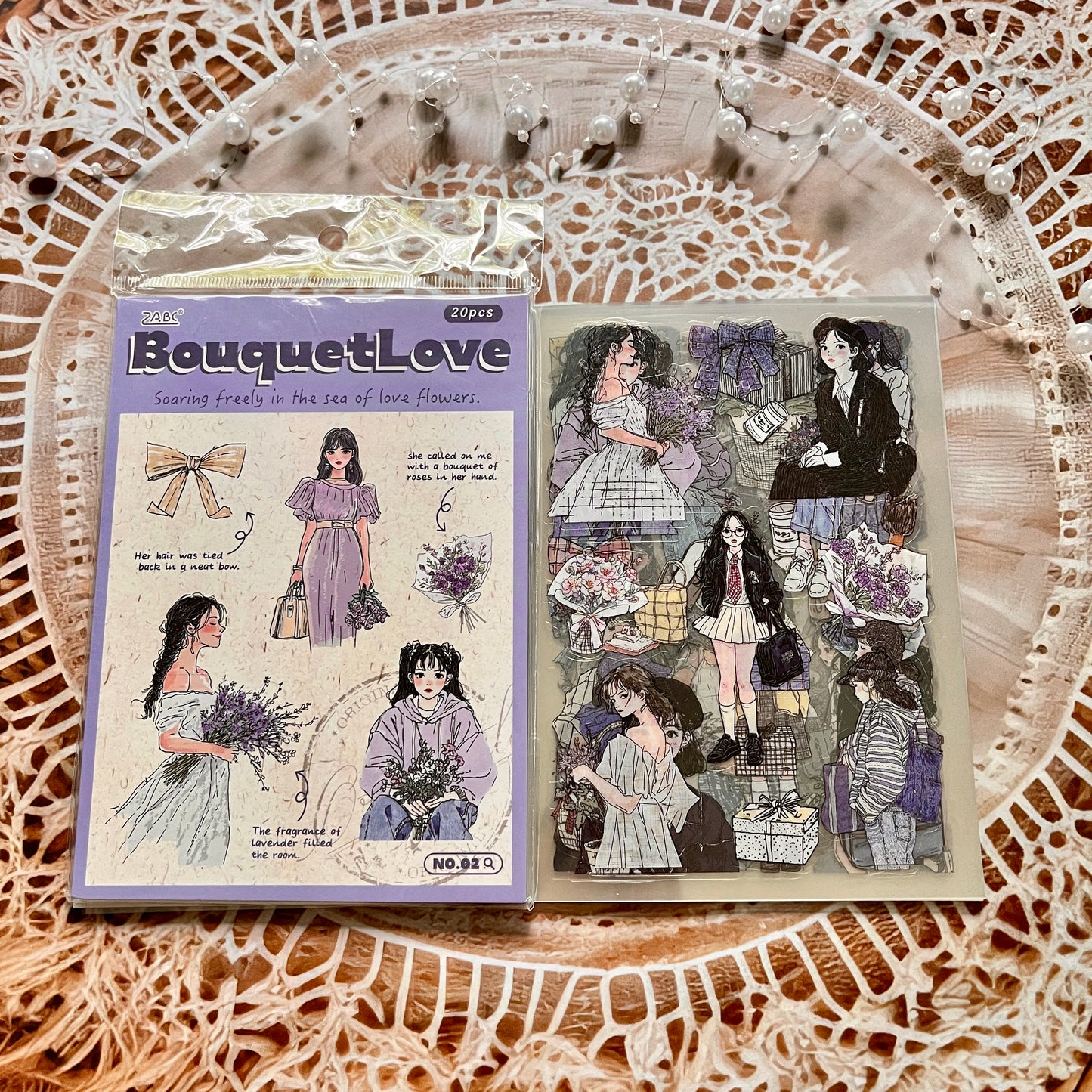 20 Sheets Mori Girl Creative Character Sticker Book