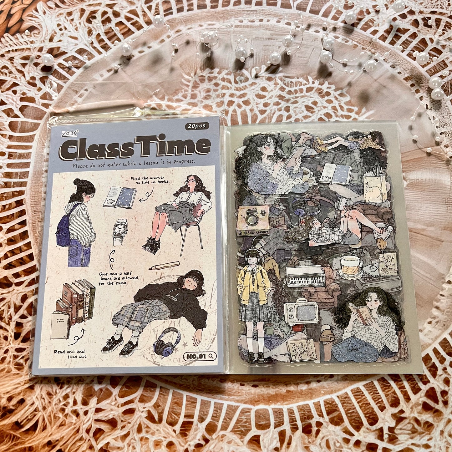 20 Sheets Mori Girl Creative Character Sticker Book