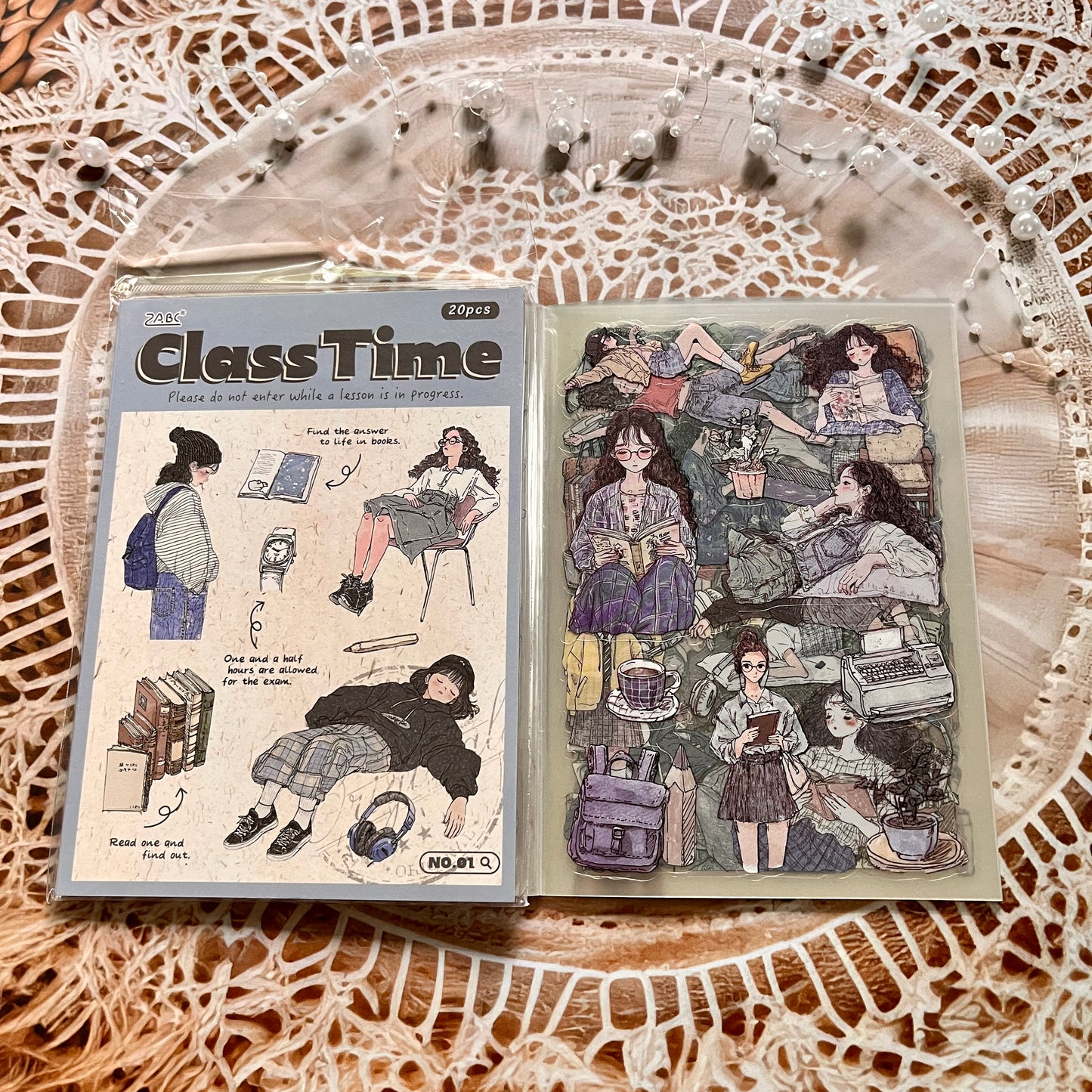 20 Sheets Mori Girl Creative Character Sticker Book