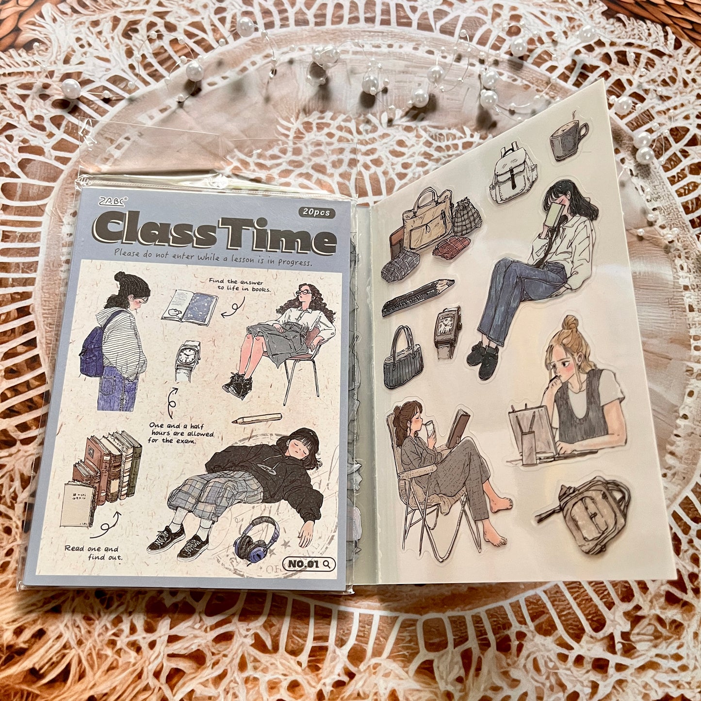 20 Sheets Mori Girl Creative Character Sticker Book