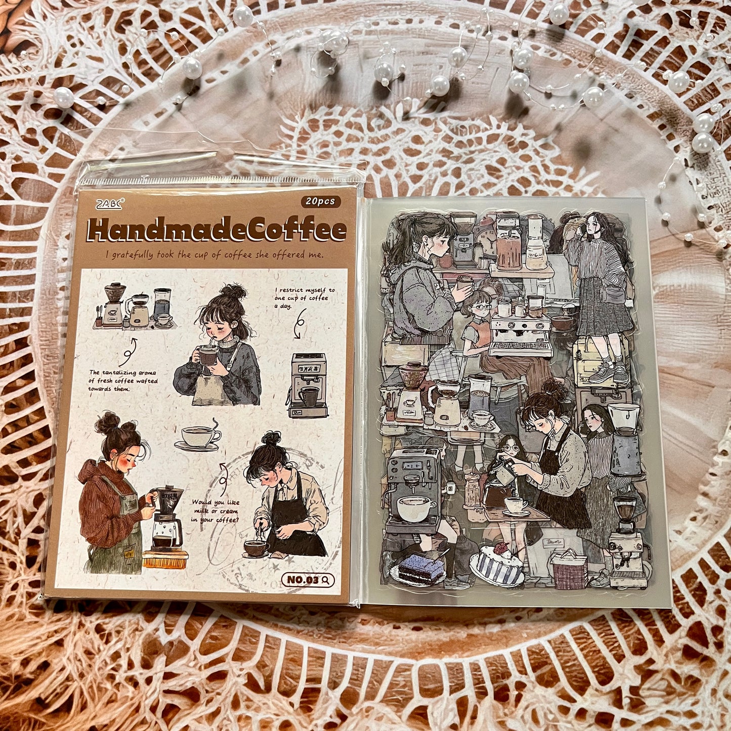 20 Sheets Mori Girl Creative Character Sticker Book