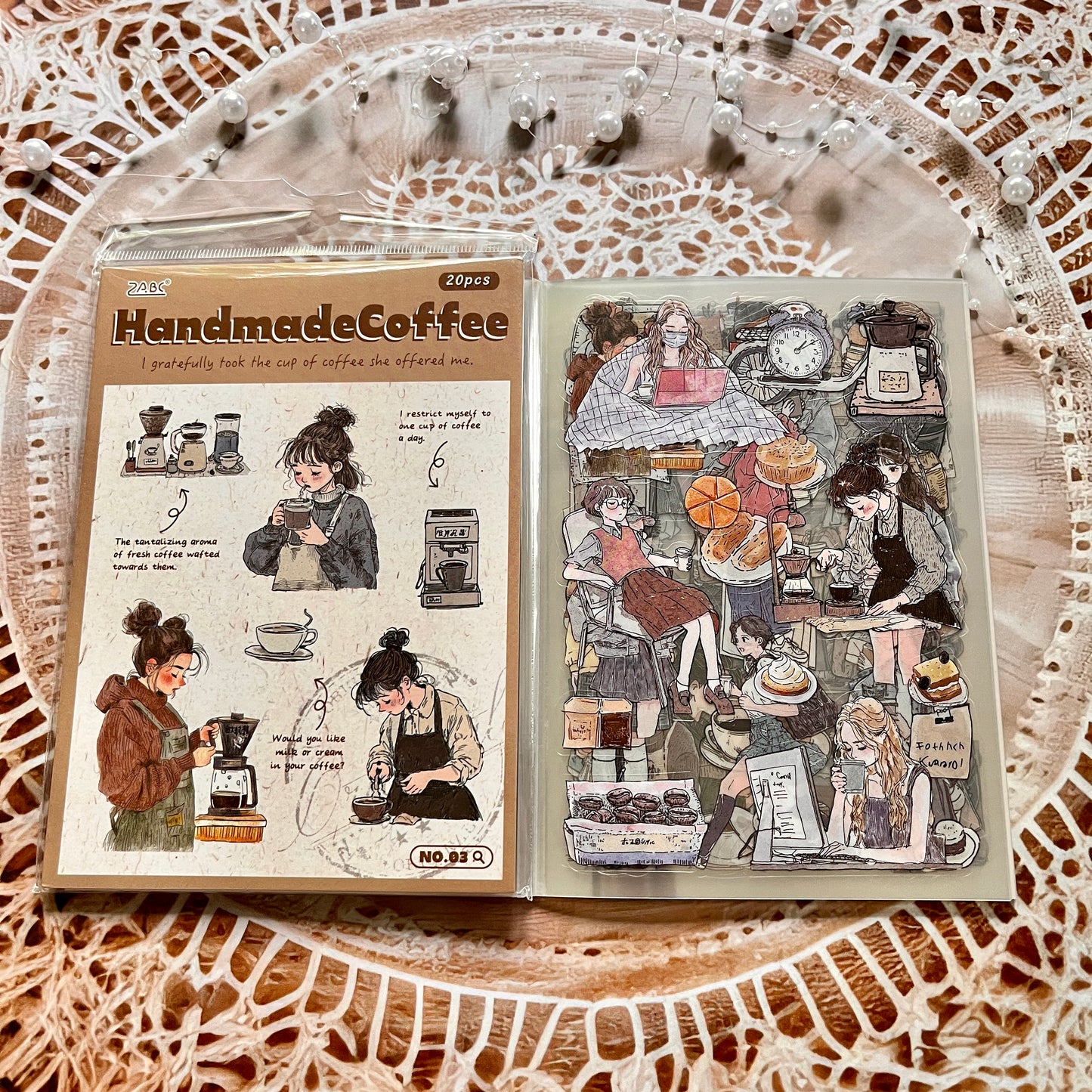 20 Sheets Mori Girl Creative Character Sticker Book