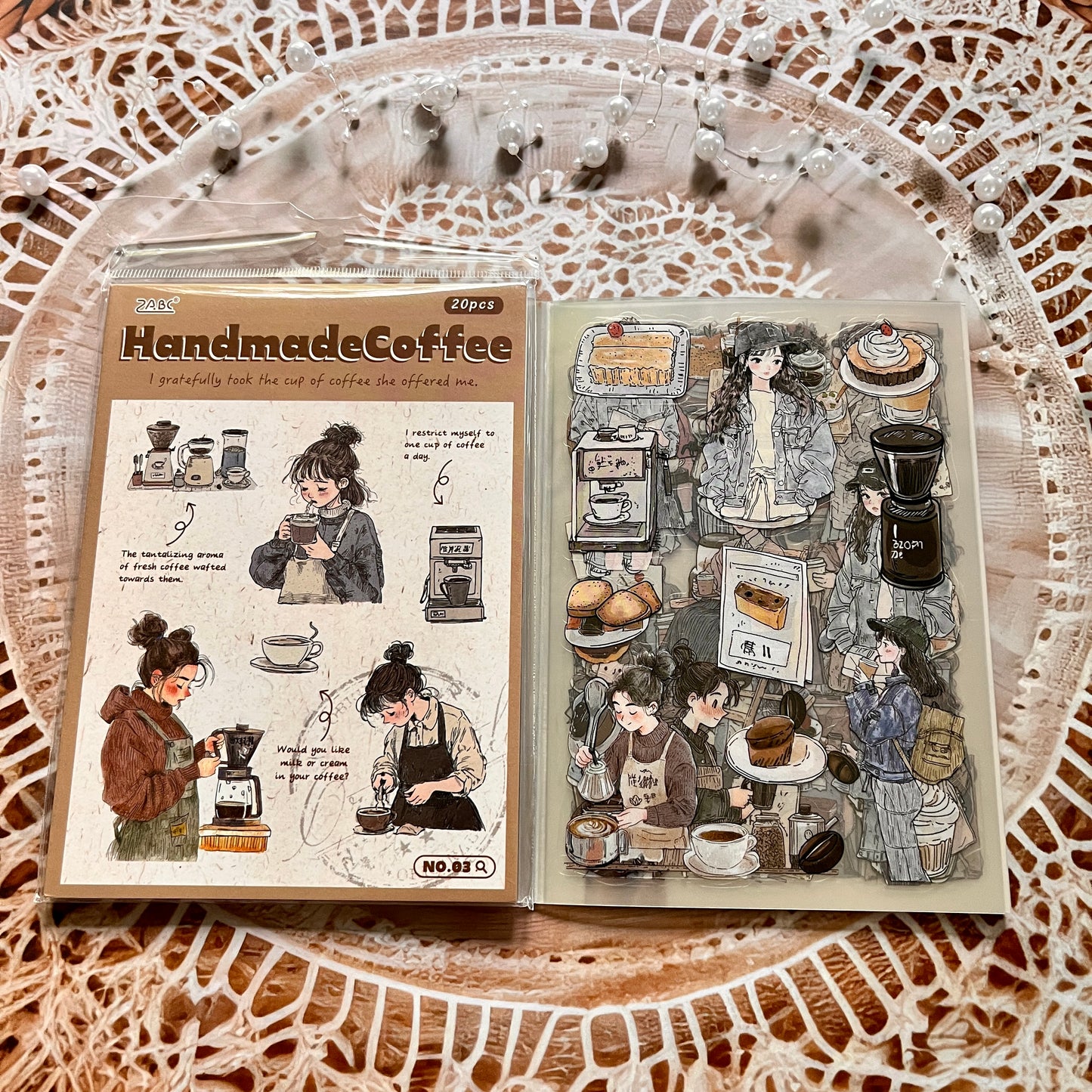 20 Sheets Mori Girl Creative Character Sticker Book