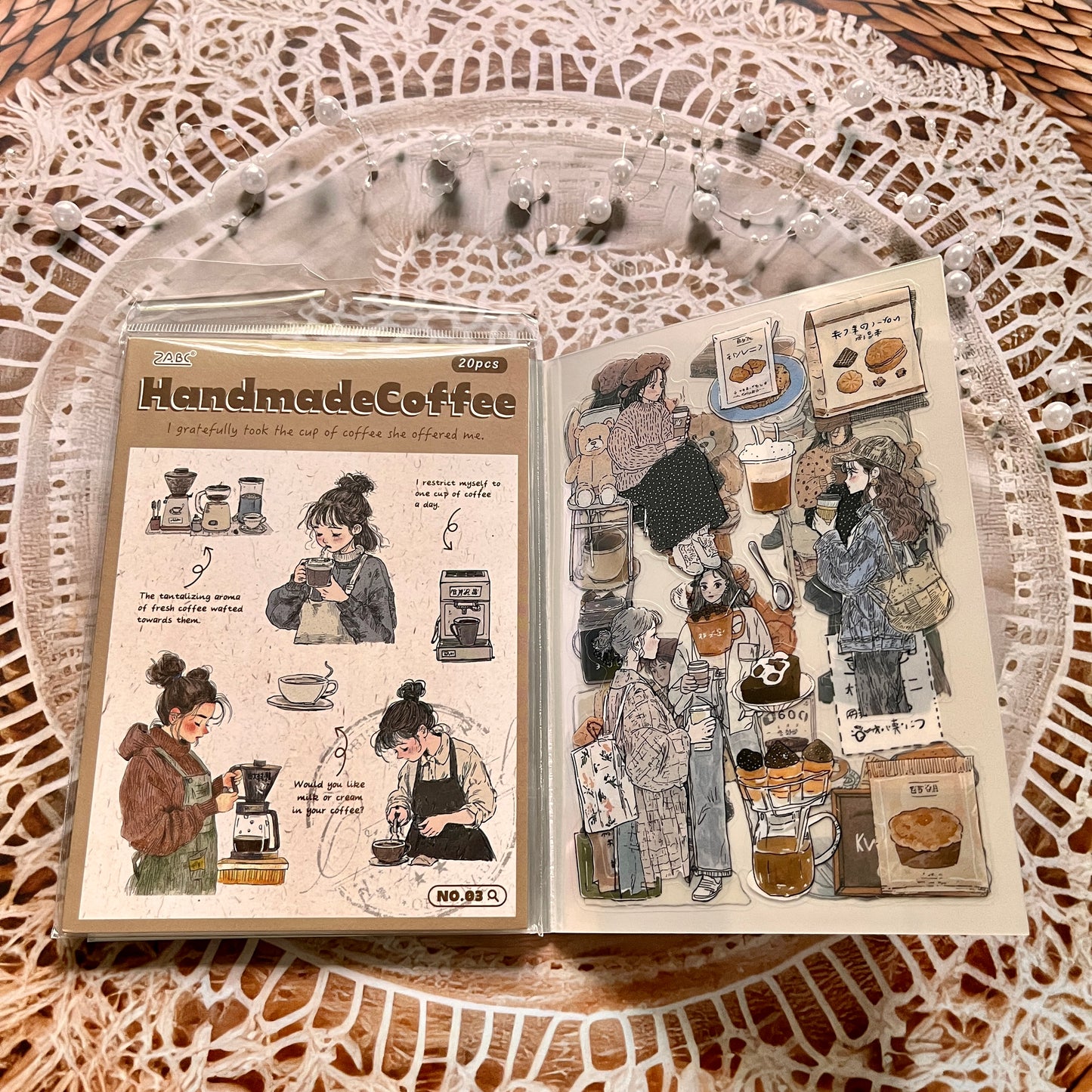 20 Sheets Mori Girl Creative Character Sticker Book