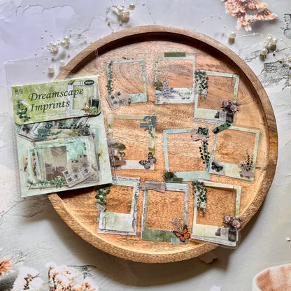 20 Pcs Retro Floating Life Imprints Series Border Stickers