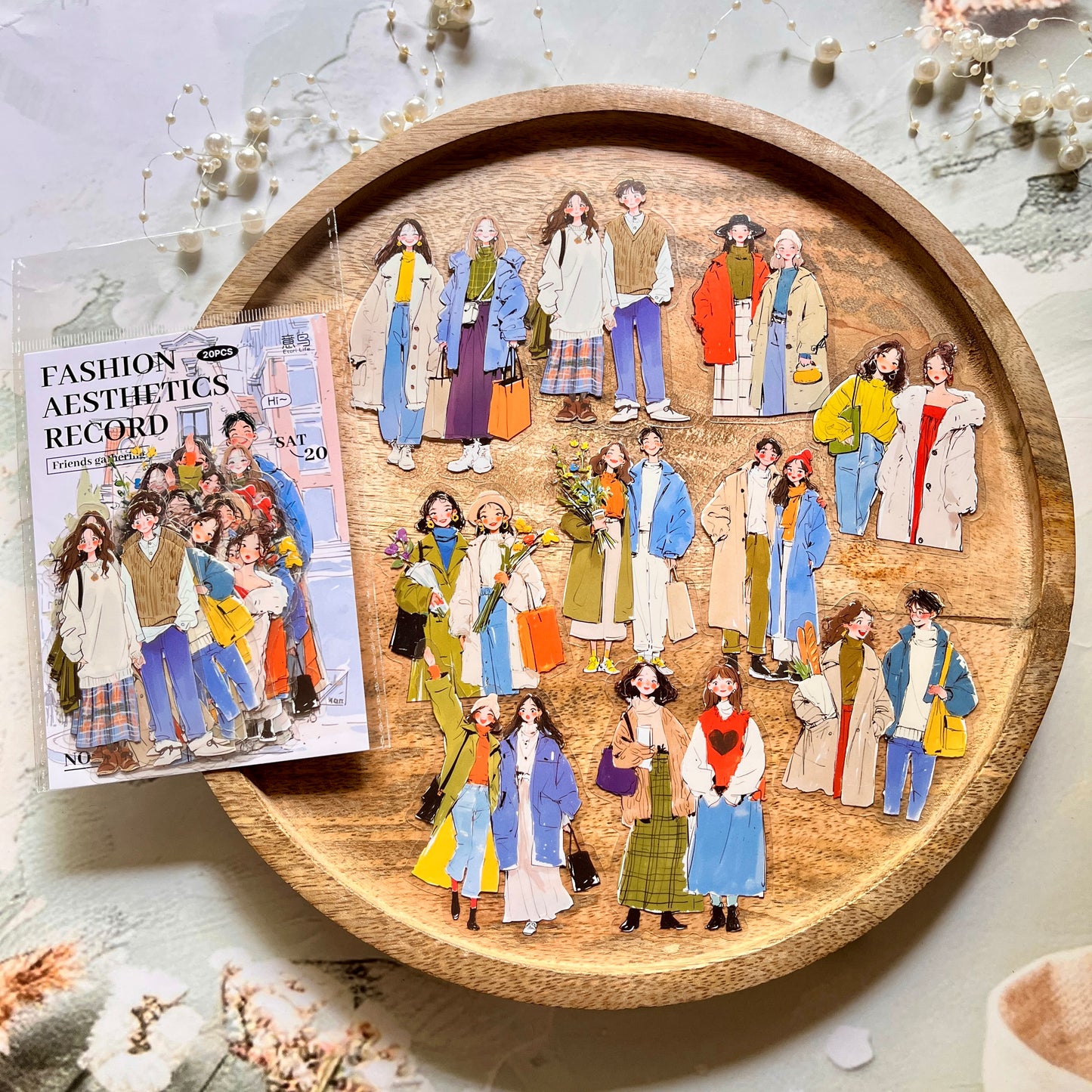 20 Pcs Fashion Aesthetics Series Character Stickers for Journaling