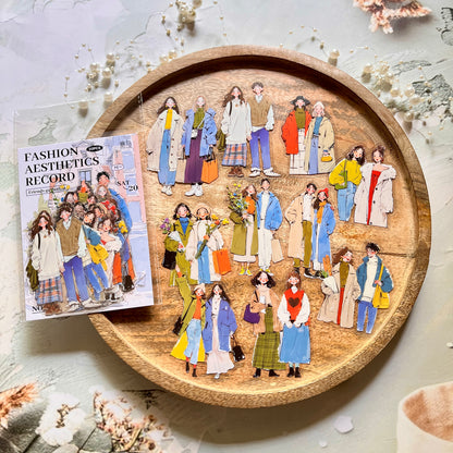 20 Pcs Fashion Aesthetics Series Character Stickers for Journaling