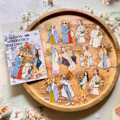 20 Pcs Fashion Aesthetics Series Character Stickers for Journaling