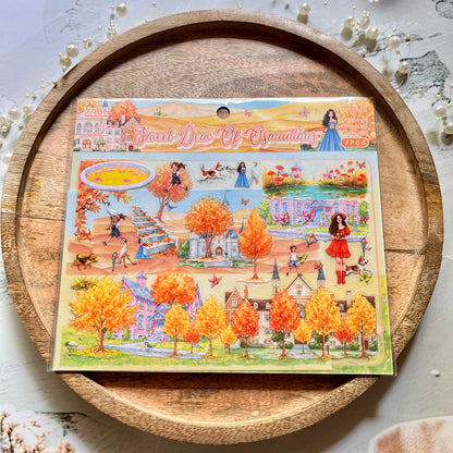 3 Sheets/pack Floral Garden Travel Miniature Scene 3D Stickers for Scrapbooking